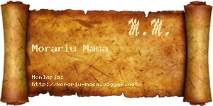 Morariu Masa névjegykártya